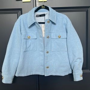 NWT Zara Powder Blue Blazer Jacket